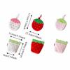 Zipper Design Plush Strawberry Keychain Lipstick Card Bag Earphone Bag Key Pendant  Student