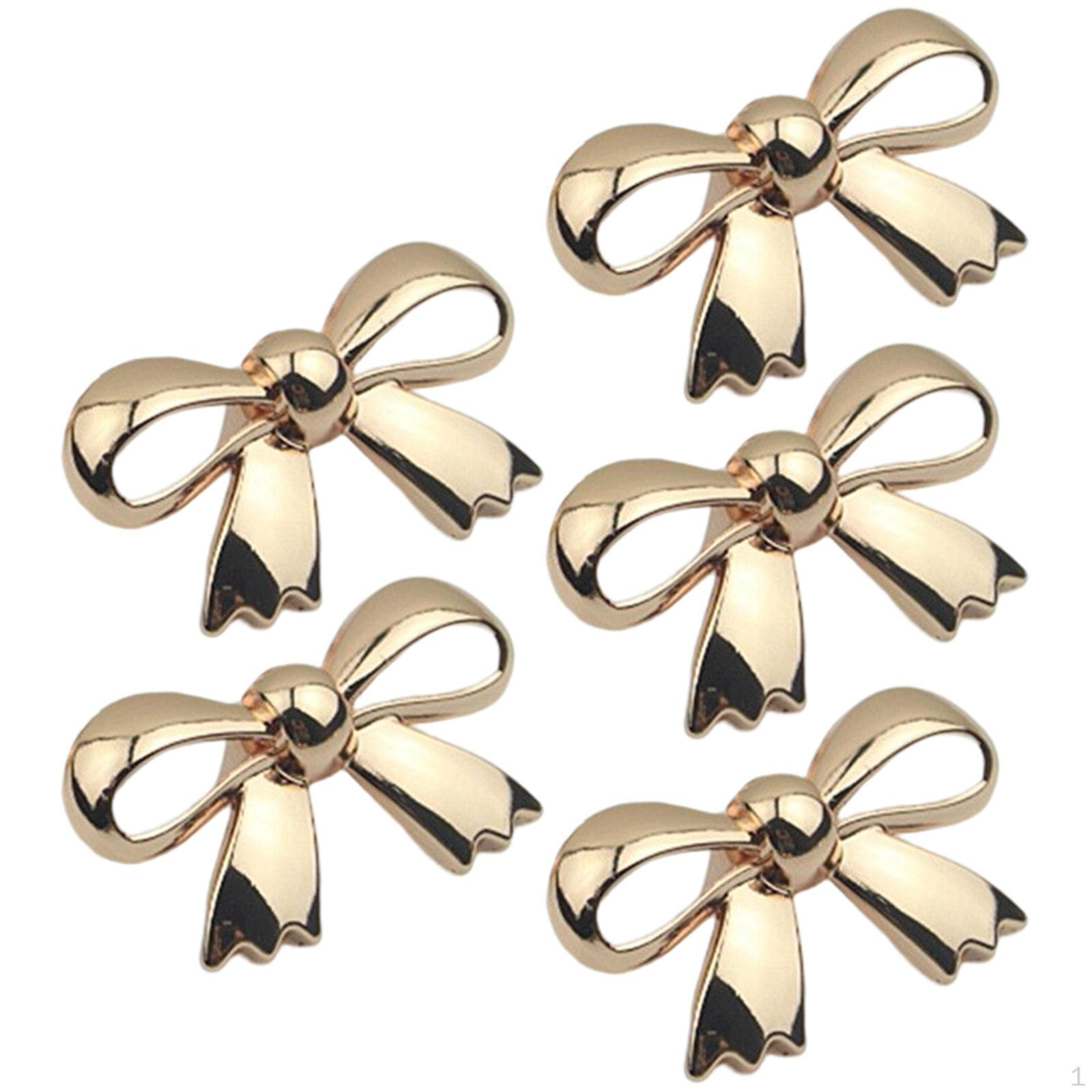 

5 шт., модная пряжка с бантом, ювелирный декор, декоративная застежка, фурнитура для одежды, подвеска для рукоделия 5pcs Rose Gold