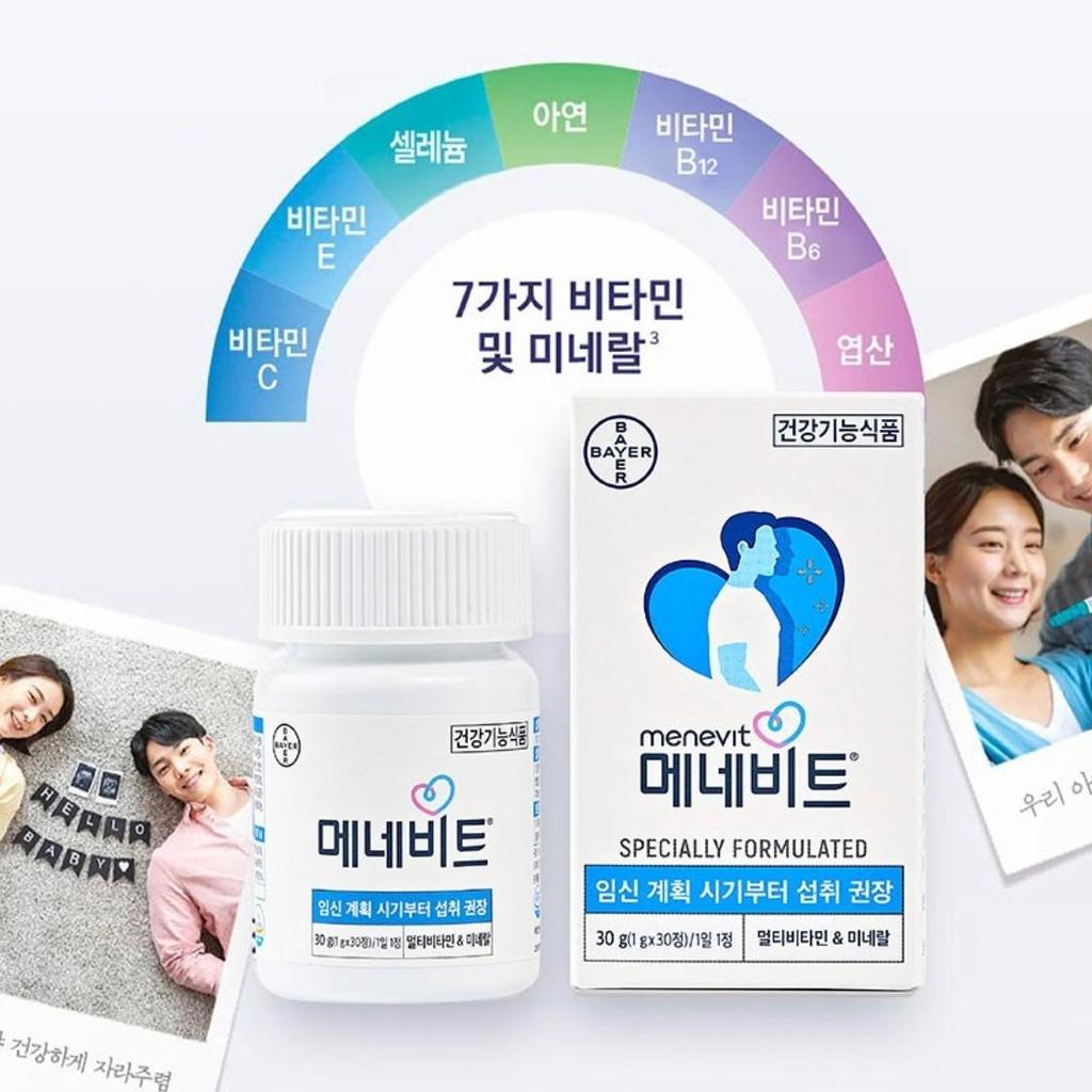 [Menevit Bayer] Men's Pregnancy Preparation Multivitamin (1 Unit 30 Tablets 30g), Korean Health Food