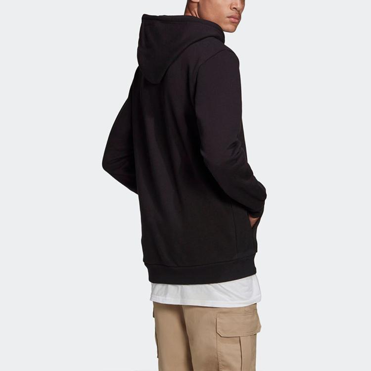 Adidas Originals Trefoil Gold Logo Hoodie Sweatshirt Men Tops Black GP0932