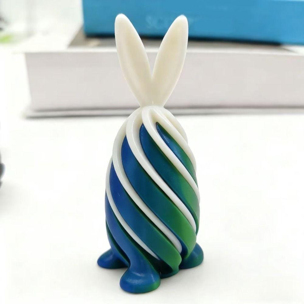 Spiral Kegel 3D Gedruckter Osterhase Bunte Ornamente Osterkorb Füller Drehender Hase Ei Dekompression