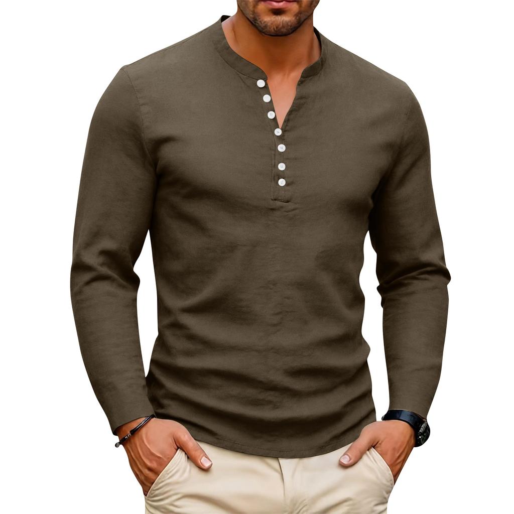 Men's Long Sleeve Button Down Shirt Slim Fit Casual Outdoor Sports Top