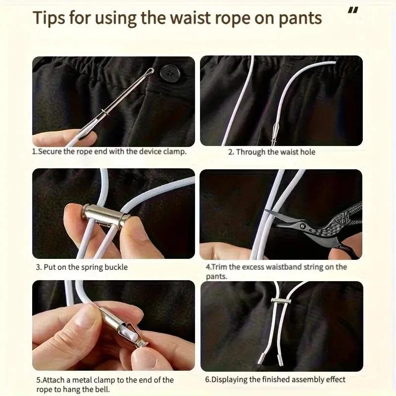 Pantaloni Pigri Cordino in Vita Fibbia di Regolazione Stringimento Pantaloni Sportivi Elastico Clip Cintura Circolare Gadget Chiusura Vita con Coulisse