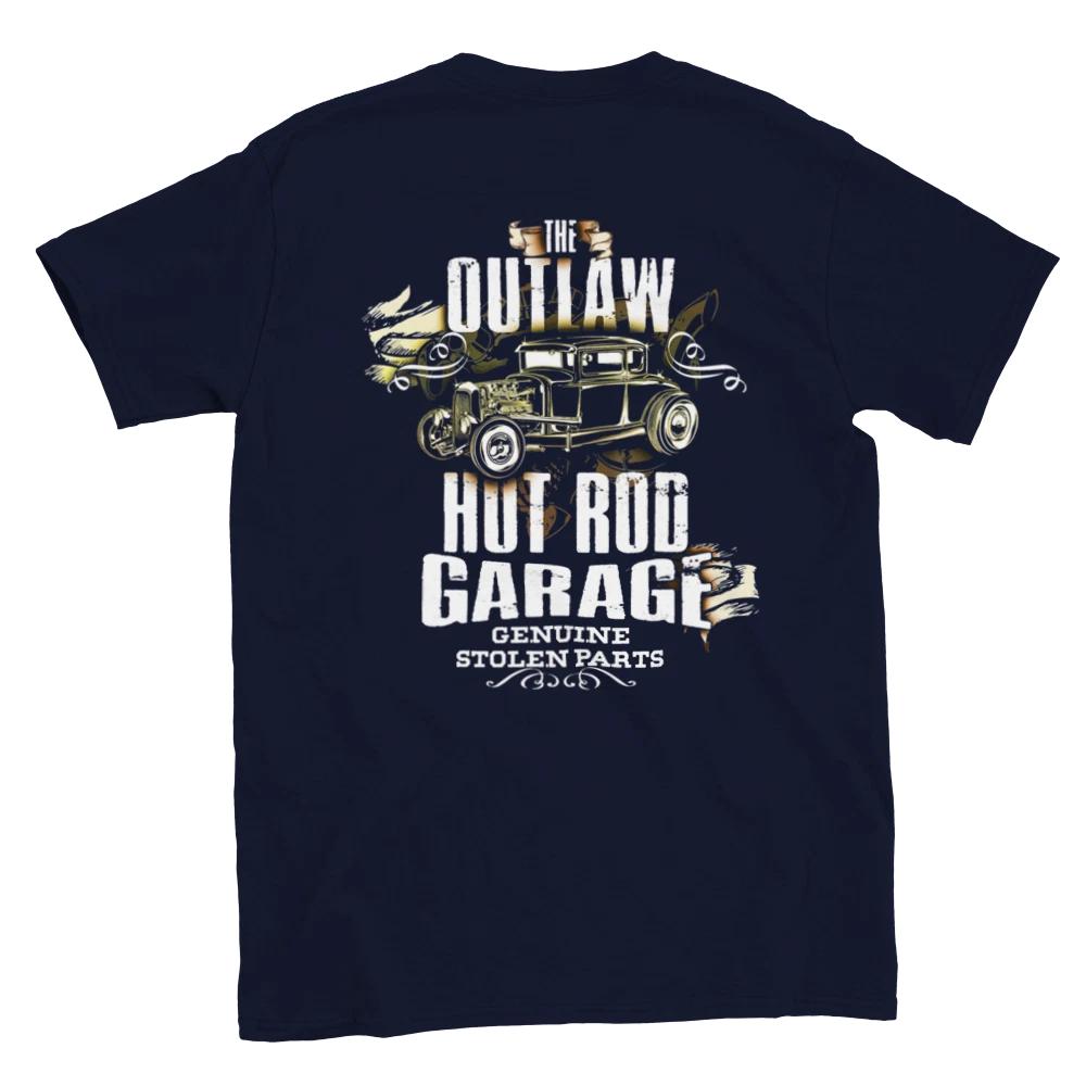 The Outlaw Hot Rod Garage - Genuine Stolen Parts - Back Print T-shirt L