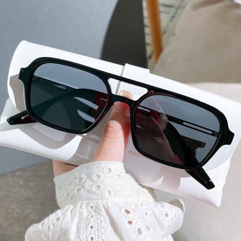 Óculos de Sol Estilosos de Piloto com Lente Dupla Último Estilo Clássico Óculos de Caixa Instagram Internet Personalizados Óculos de Sol para Proteção Ocular
