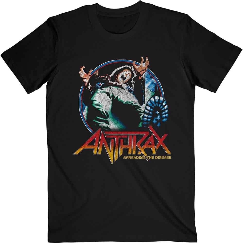 Anthrax T Shirt Spreading The Disease Vignette Logo Official Mens Black S M