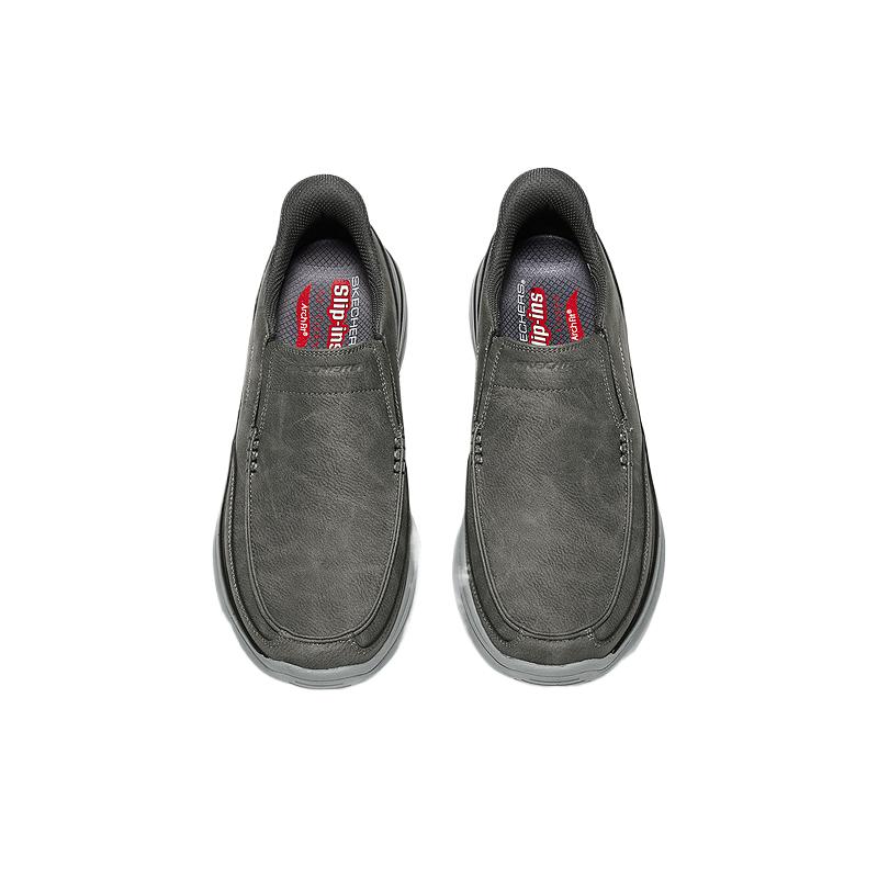 Skechers USA Men Low Top Casual Shoes Solid Classic Comfortable Synthetic Leather 205917-CHAR