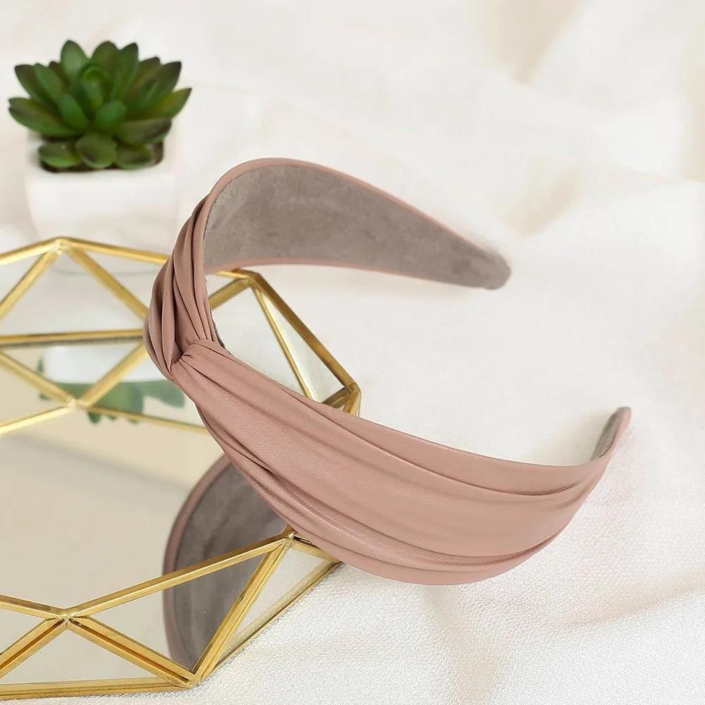 Headband Hairpin Angel Shushu Leather Twisted Hairband Pink Ju Vidastory