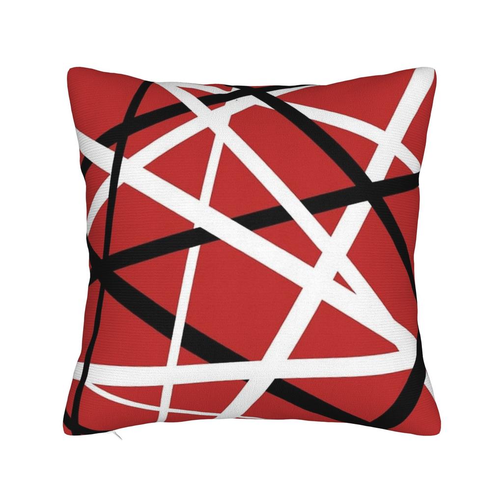 Evh Stripes Van Halen Red Design Pillow Case Soft Pillow Cover Kawaii Pillowcases For Couch Sofa Bedroom