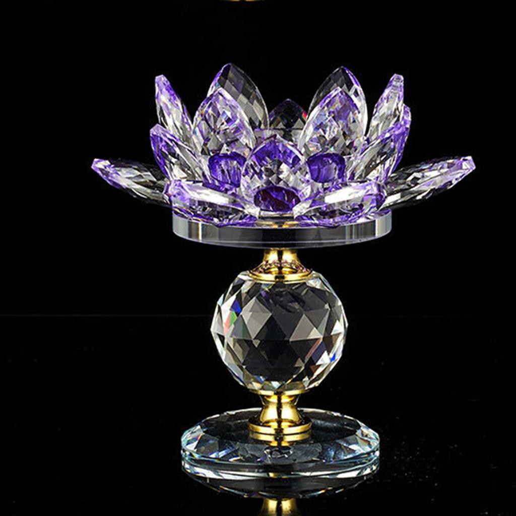 Teelichthalter aus klarem Glas mit Lotusblüte, Kerzenständer mit Glassockel, Kerzenleuchter für Zuhause, Party-Dekoration, Esszimmer-Ornament