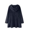 Women Fashion Button Plush Tops Hooded Loose Cardigan Wool Coat Winter Jacket