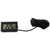 Schwarzes wasserdichtes digitales Thermometer mit Sonde für Aquarien und Terrarien