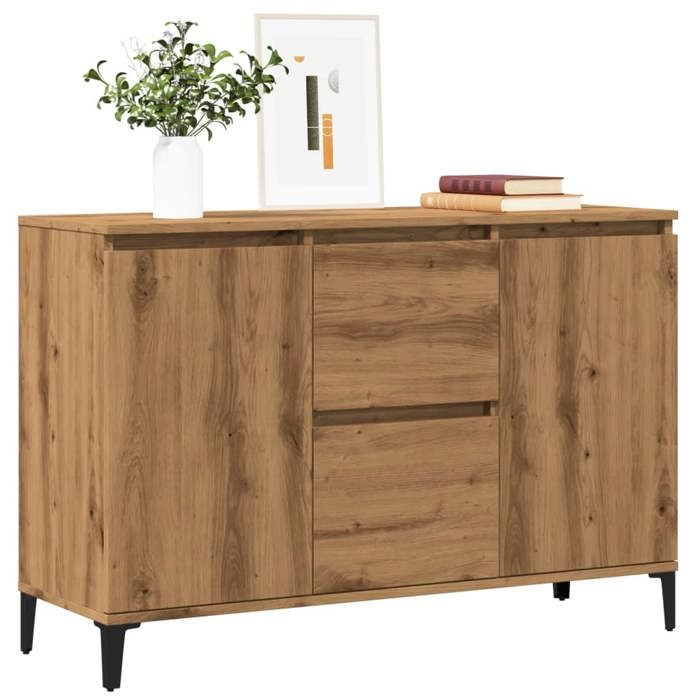 VidaXL Buffet chêne artisanal 102x35x70 cm bois d'ingénierie, armoire à livres, armoire latérale, armoire de rangement, 856487