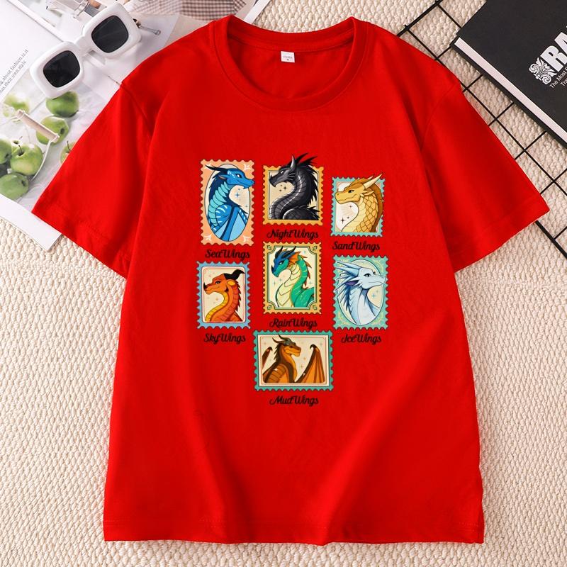Wings of Fire Dračí Tričko Unisex Unisex Dračí Milovník Grafická Trička Ležérní Kulatý Výstřih Tištěné Krátký Rukáv Tričko Unisex Trička