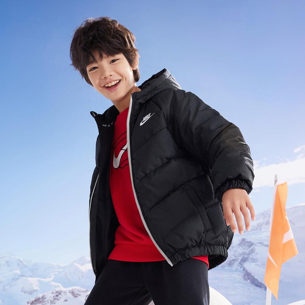 Nike Windproof Thermal Thickened Fleece Lined Campus Students' Party Korean Style Hooded Short Coat Down Jacket (Unisex) Down Jackets