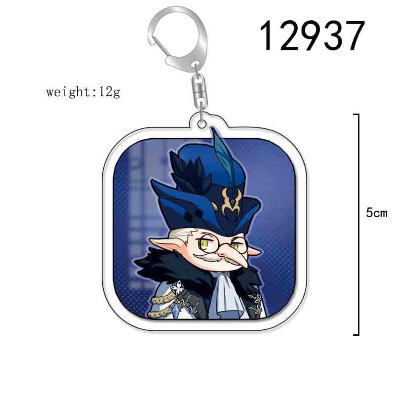 Xiao, Zhongli, Hu Tao, and Albedo Acrylic Keychain - Genshin Impact Fatui Harbingers In Stock