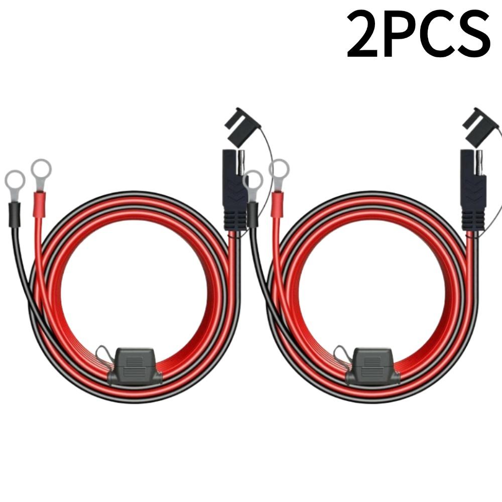 16AWG SAE 2-Pin Schnellverschluss zu O-Ring-Klemme Kabelbaumverbinder mit 10A Sicherung für Batterieladegerät Kabelverbinder