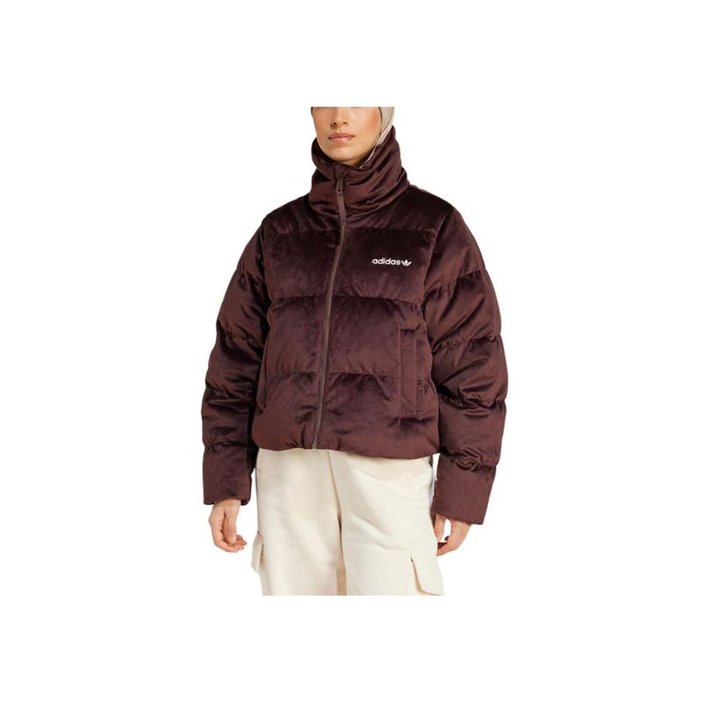 adidas Giacca Piumino Calda Casual Originali con Motivo Logo Collo Alto Capispalla Donna Viola IW8437