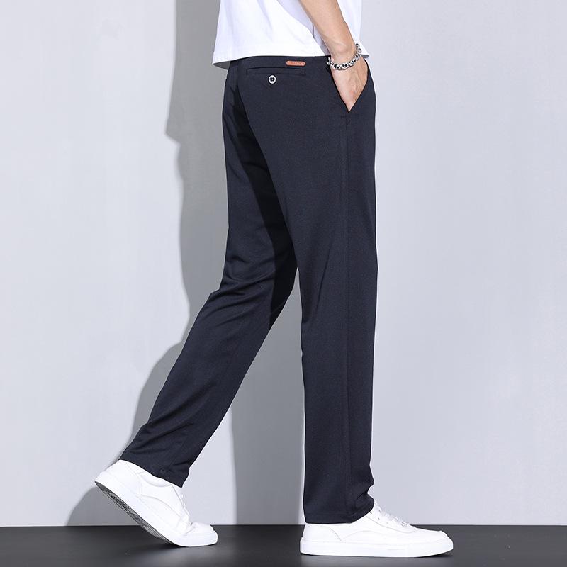 Men's Slim Fit Elastic Casual Business Pants - Comfortable, Breathable, and Soft Straight Trousers