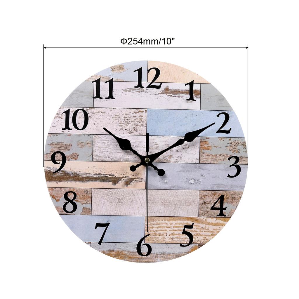 10 Inch Wooden Wall Clock Quartz Silent Non-Ticking Round Wall Clocks Retro Decoration For Home Living Room Bedroom Bathroom