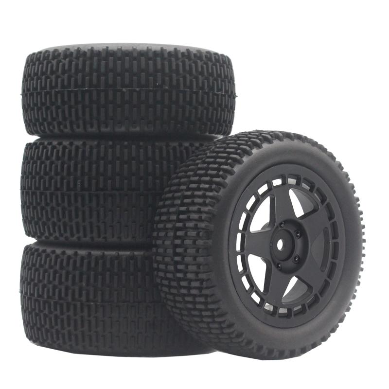 RS Wear-Resistant Off Road Tires Plastic Wheel Rim Rubber Tyre for 1:10 RC Car HSP 94107 94166 94106 94155 Tamiya Wltoys 144001