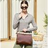Full-grain Top-layer Cowhide High-end Genuine Leather Women's Bag With Multiple Compartments Large Capacity Hand-held High-light Luxury