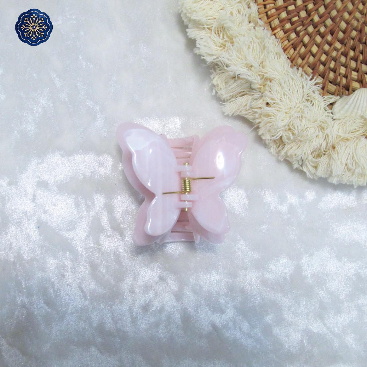 Gradient Butterfly Claw Hair Clip - Fashionable Marble Texture Updo Accessory