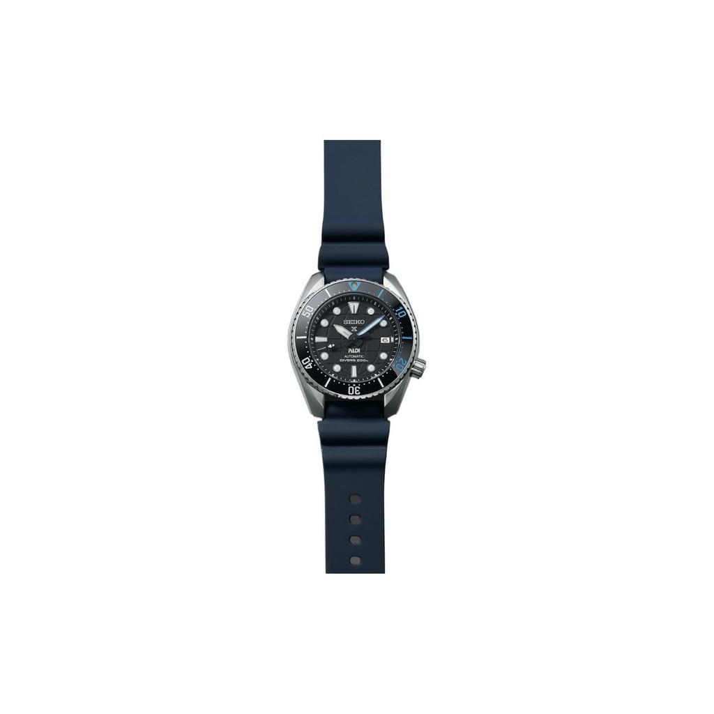 Seiko Mechanical Movement Silicone Strap Watch Men's Watches Blue Dial SPB325J1