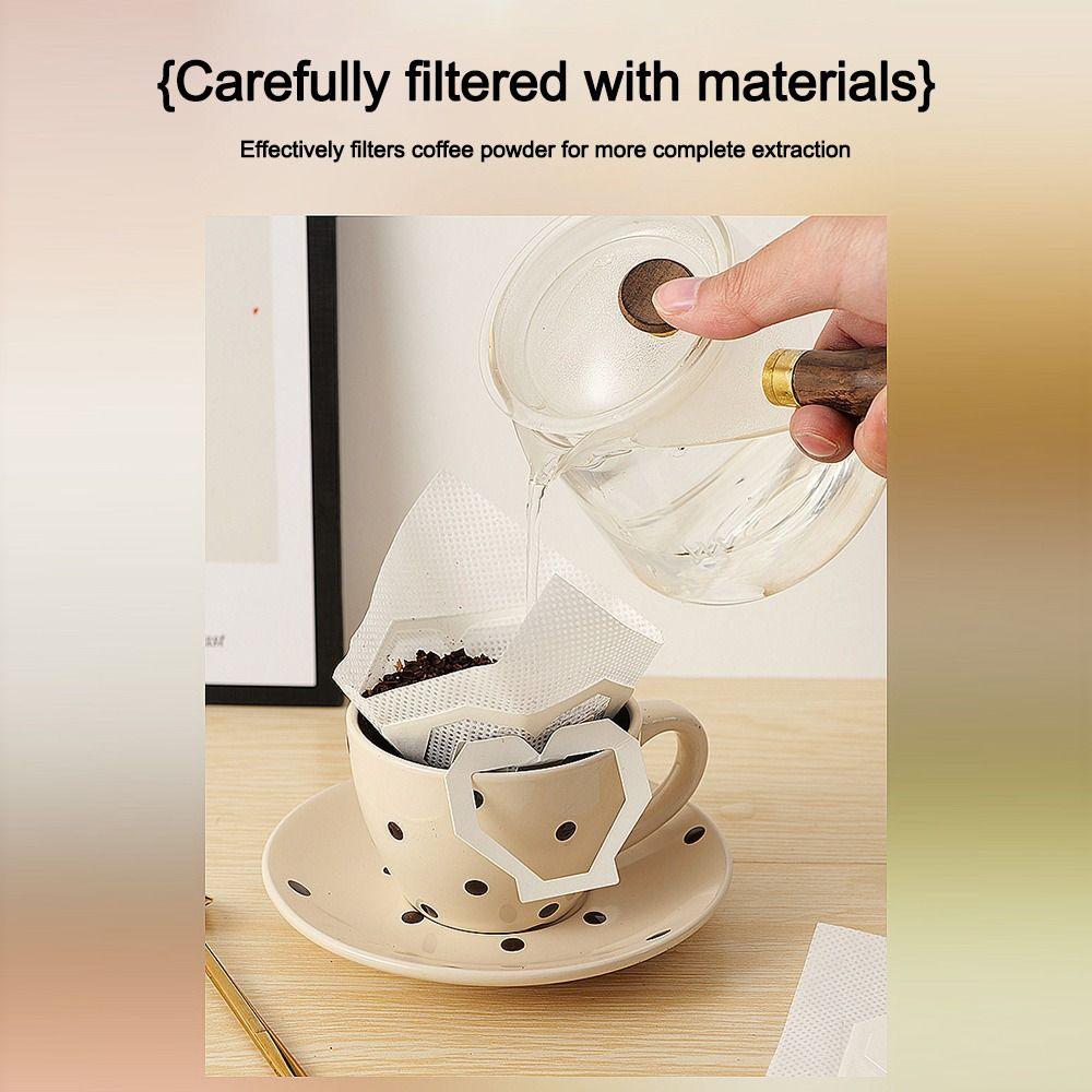 30Pcs V-Shaped Coffee Filter Eco-Friendly with Hanging Ears Coffee Powder Filter Bag Disposable Coffee Filter Bag