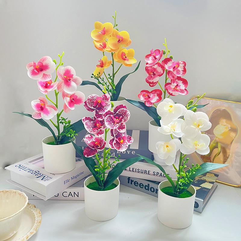 1/3pcs Realistic Fake Orchid Stems, Premium Plastic for Indoor Outdoor, Low Maintenance Home & Office Decor, Artificial Flowers