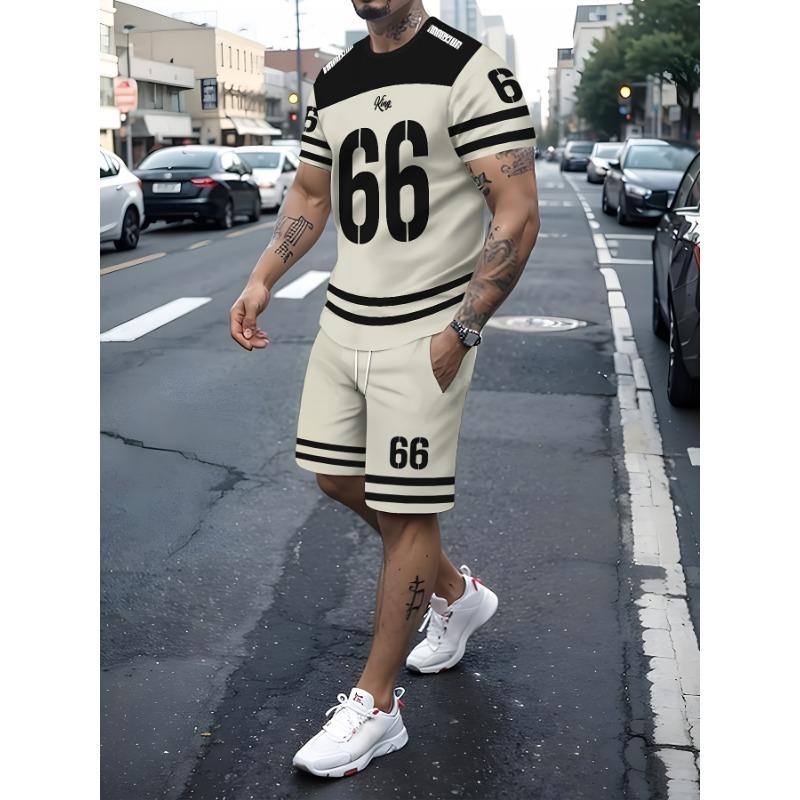 

Men s 3D Printed Short Sleeved Suit Outdoor Casual Pullover XL