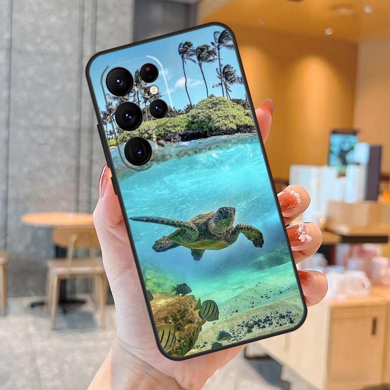 Cute Cartoon Turtles Phone Case For Samsung Galaxy S25 S24 S22 S21 S20 S23 Ultra S9 S10 Plus S25 FE Back Cover