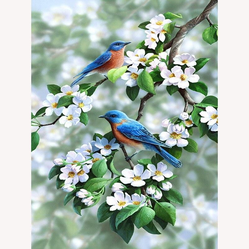 Bird DIY 5D Diamond Painting Full Round Resin Rhinestone Mosaic Animal Flower Diamond Embroidery Cross Stitch Kits Home Decor