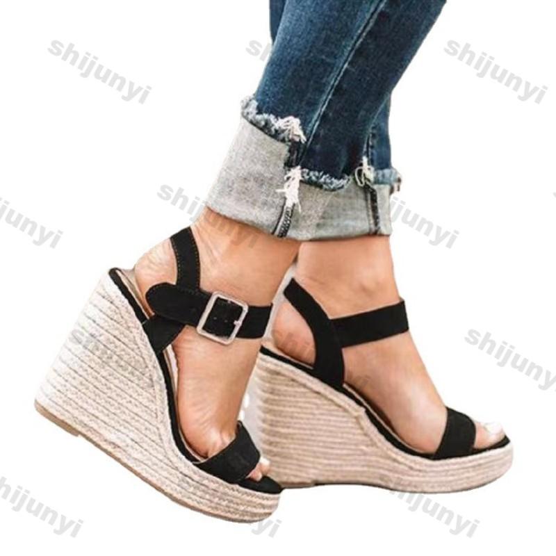 Fashion Women Leisure Wedges Heeled Wedge heel serpentine sandals  Summer New Sandals Party Platform High Heels Shoes sandalias mujer