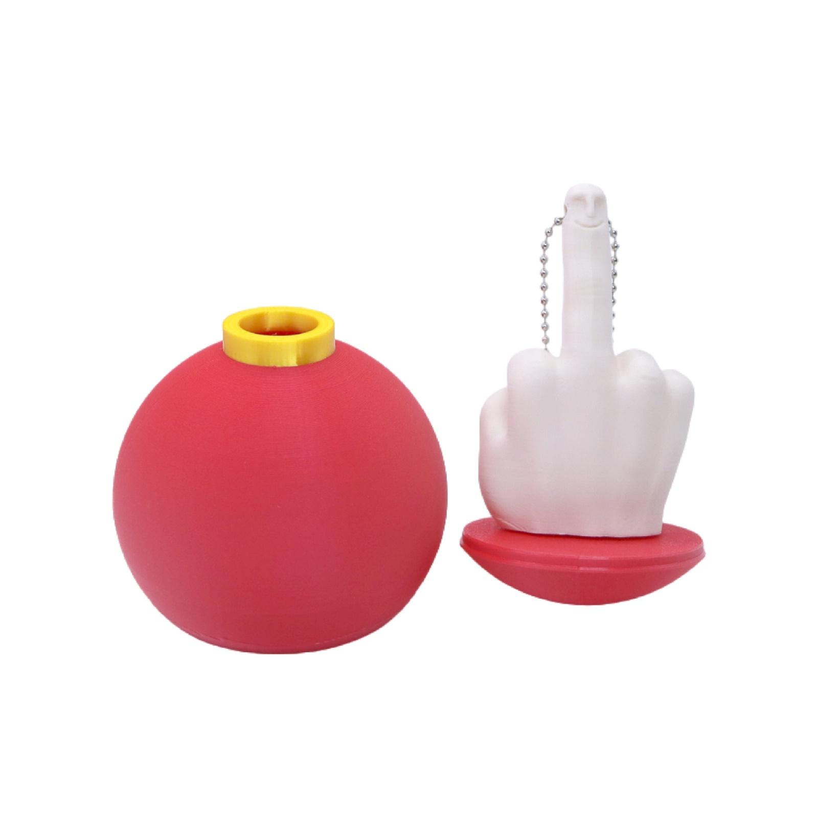 

3D Printed Christmas Ball Middle Finger Ball Christmas Supplies Courtyard Party Atmosphere Decoration Trick Toy One Size красный