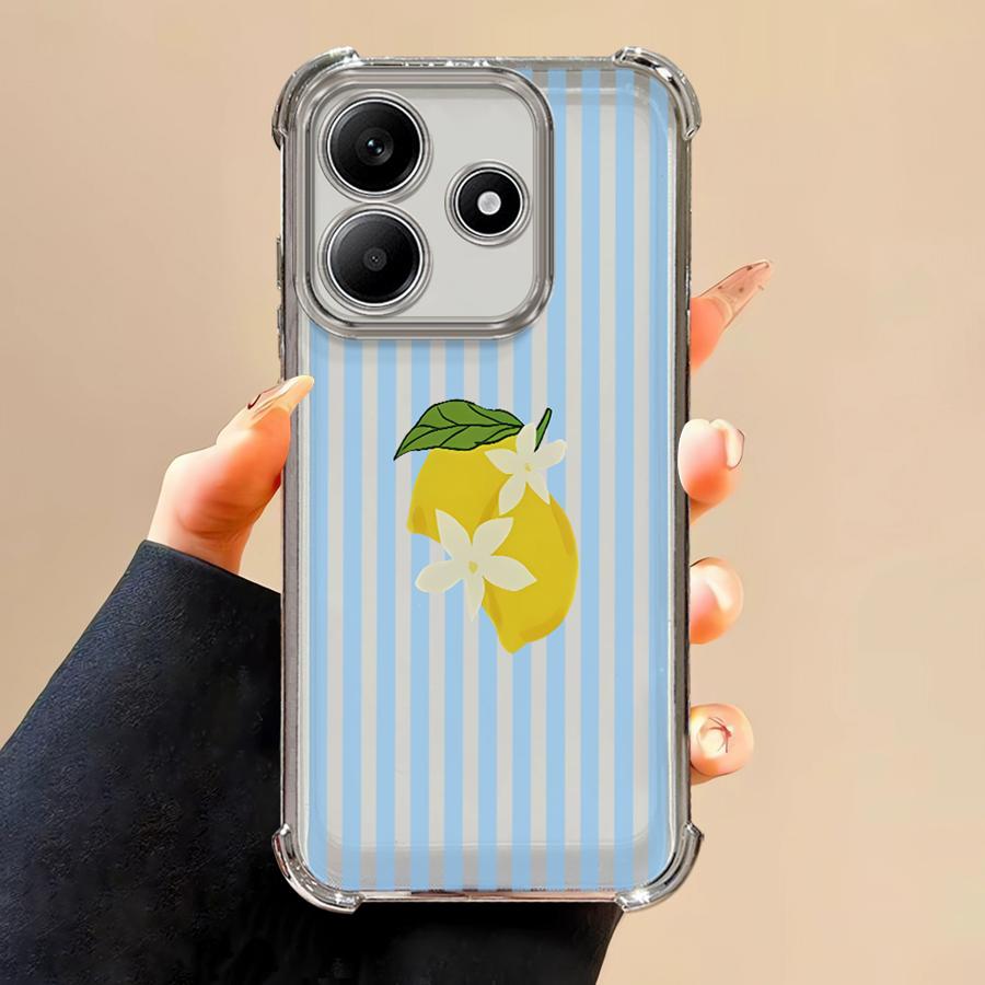 

Lemon Cool Stripe Pattern Case for Redmi Note 14 Pro Plus K80 9 Pro A3 A5 12 11 Note 13 11s 13C 10 Lite Phone Cover Redmi Note 10 Lite