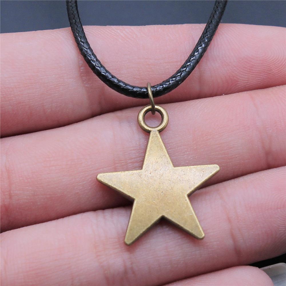 30 Styles Unisex Amulet Wicca Jewelry Gift Sun Moon Star Pentagram Pendant Necklace Black Leather Cord