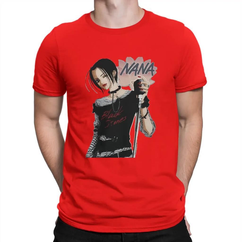Grils Nana Manga T Shirts for Men Pure Cotton Novelty T-Shirts Crew Neck NANA Osaki Manga Tees Short Sleeve Clothing Summer