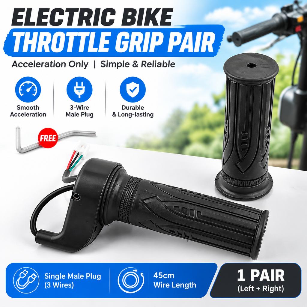 Electric Bike Throttle Grip Pair 22mm Universal Replacement