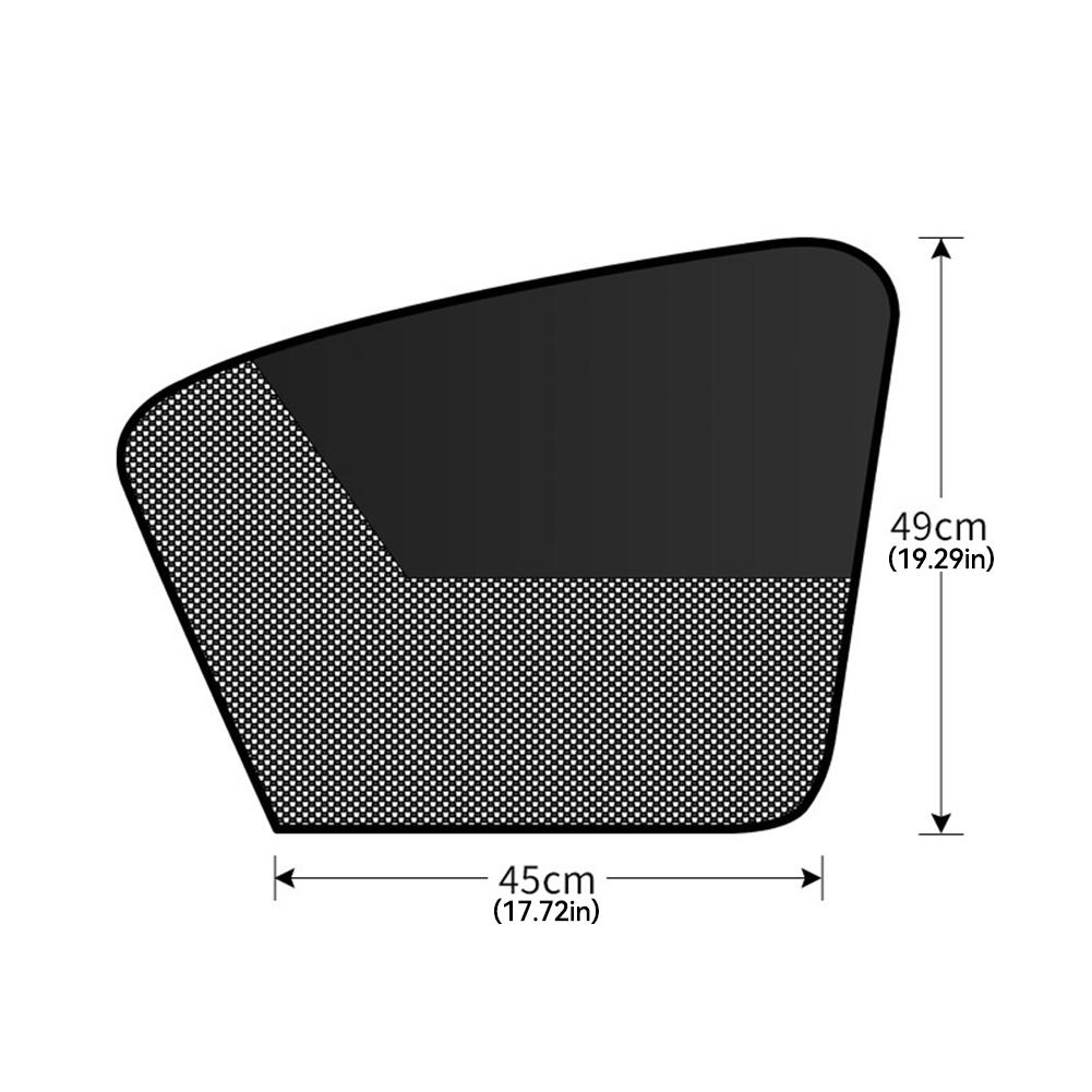 Magnetic Car Sun Shade Curtain Dual- layer Mesh Window Shade Sun Protection Heat Blocking