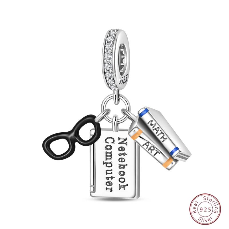 New Original Copper Beaded Bow Charm Blue Beads For Women Exquisite Diy Birthday Jewelry Gifts