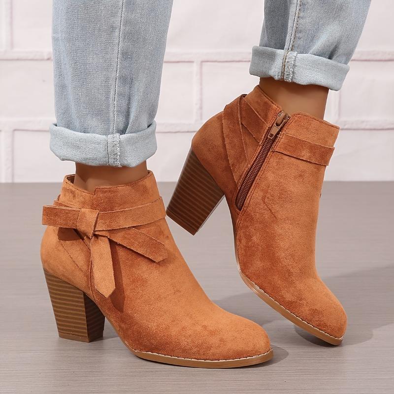 Women's Ankle Boots | Winter Fashion | Comfortable | Casual Wear | Zipper Closure
