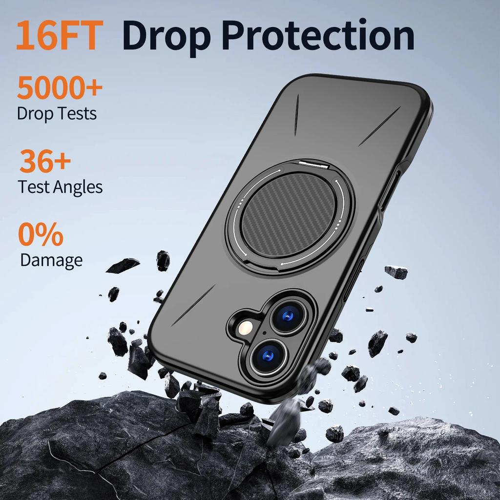 Case for Iphone 17 Pro Max Air 16E 16 Plus Pro Strong Ring Cover Shockproof Anti-Drop for Magsafe