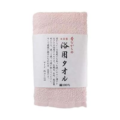 Hayashi Face Towel, Traditional Bath Towel, Made In Japan, 34x85cm, Pink, FI204202, Osaka Senshu, Post-Bleached, Highly Absorbent, 100% Cotton