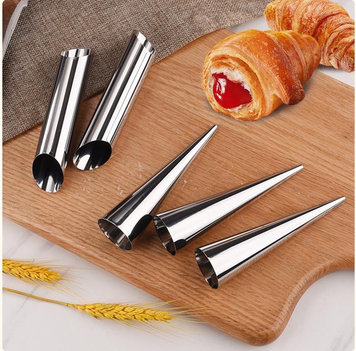 10x Molds for Baking Cream Tubes 12cm Stainless Steel