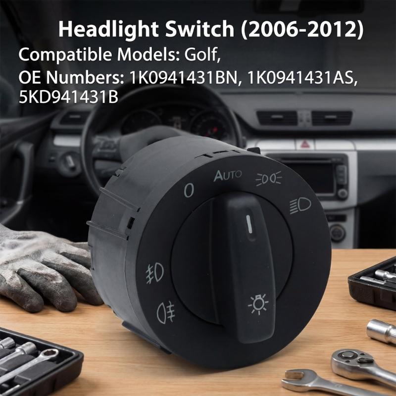Headlight Switches 1K0941431AS 5KD941431B for Golf 5 6 Headlamp Control Switches Automotive Accessories Easy Installation