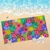 Gradient Tropical Monstera Leaf Beach Towel Palm Leaf Summer Hawaii Coastal Print Soft Quick Dry Beach Blanket for Daily Use
