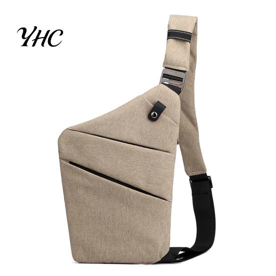 Security Anti-theft Bag Anti Theft Travel Slim Sling Large Capacity Zipper Closure Adjustable Crossbody for Women Men Functional Shoulder Right хаки