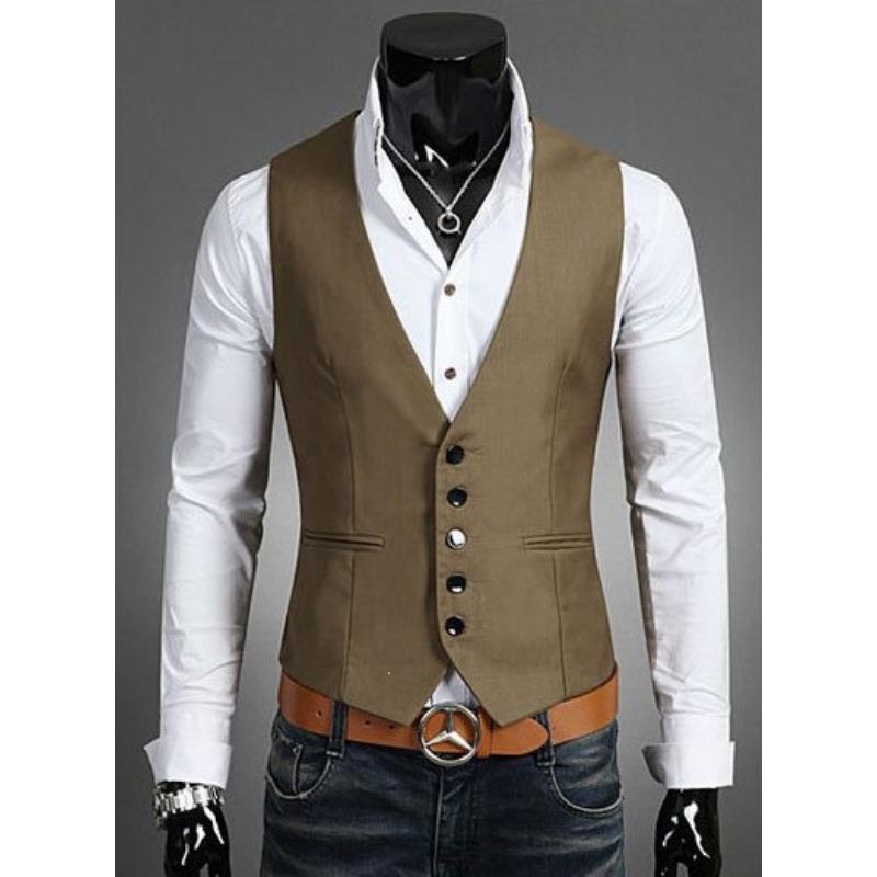 Men S Korean Style Slim Fit Suit Vest Big Size 5xl