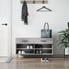 VidaXL Shoe Bench, Shoe Cabinet with 4 Shelves and Legs, Shoe Rack with 2 Drawers Living Room, Modern, 829738